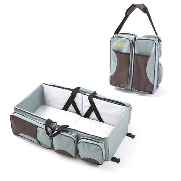 Bolsa Convertible para Mamá con Cuna Plegable - Mochila Multifuncional Gran Capacidad