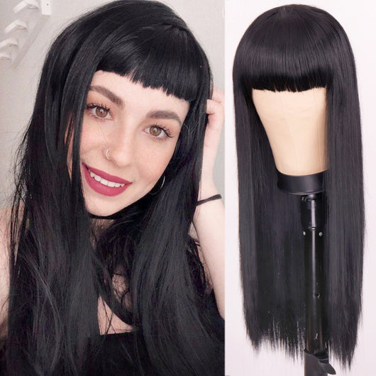 Peluca Larga Naranja Cabello Liso Sintético Premium - Image 10