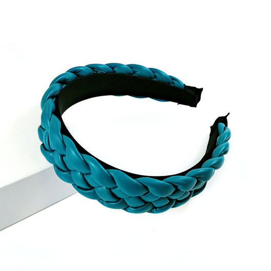 Diadema Trenzada de Cuero PU Colores Pastel - Accesorio Prensado para Cabello - Image 11