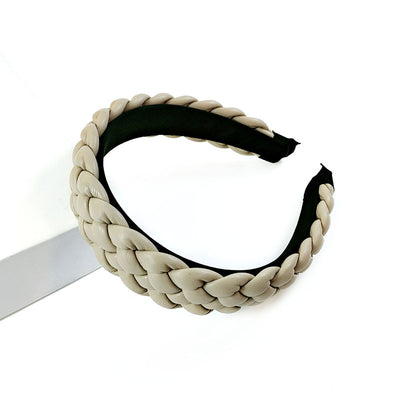 Diadema Trenzada de Cuero PU Colores Pastel - Accesorio Prensado para Cabello - Image 12
