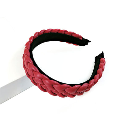 Diadema Trenzada de Cuero PU Colores Pastel - Accesorio Prensado para Cabello - Image 17