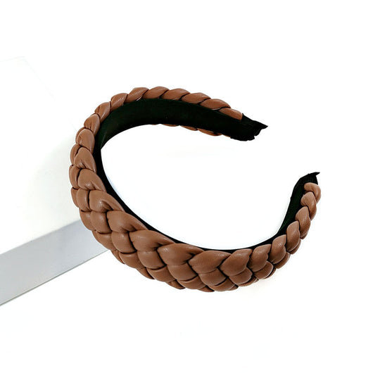 Diadema Trenzada de Cuero PU Colores Pastel - Accesorio Prensado para Cabello - Image 4