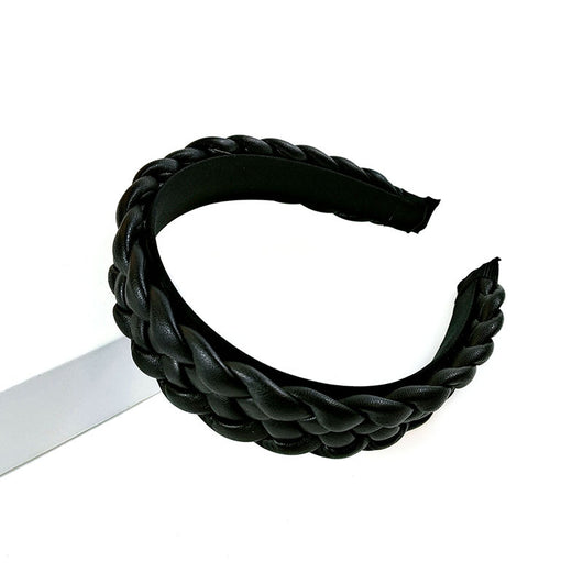 Diadema Trenzada de Cuero PU Colores Pastel - Accesorio Prensado para Cabello