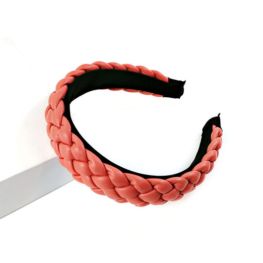 Diadema Trenzada de Cuero PU Colores Pastel - Accesorio Prensado para Cabello - Image 9
