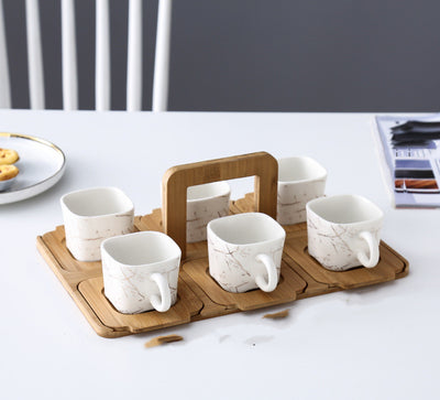Juego de Té de Cerámica con Flores y Frutas, Tazas de Café, Tetera, Estilo Nórdico Europeo - Image 15