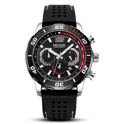 Reloj Deportivo Cronógrafo con Calendario y Correa de Silicona Resistente al Agua - Image 4