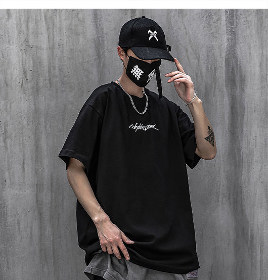 Camiseta Reflectante Estampada Manga Corta Hombre Cuello Redondo Hip-Hop - Image 4