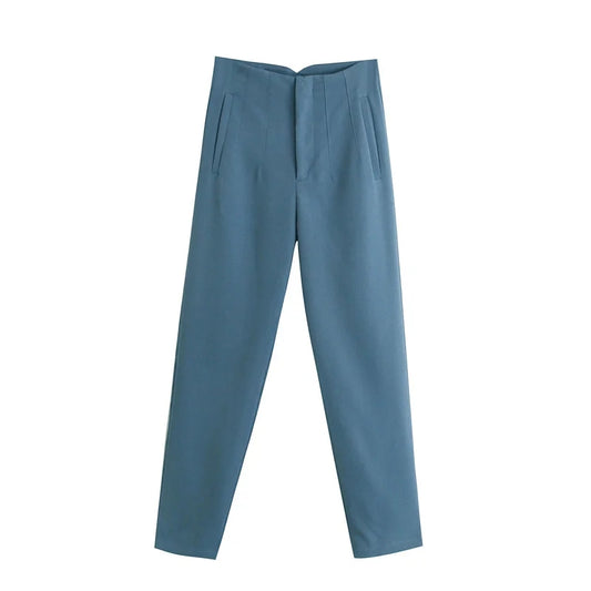 Pantalones de Trabajo Elegantes Cintura Alta para Mujer - Ajuste Slim Fitness
