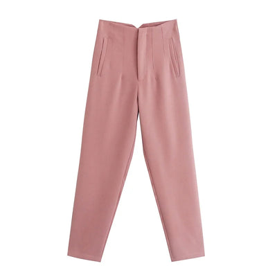 Pantalones de Trabajo Elegantes Cintura Alta para Mujer - Ajuste Slim Fitness - Image 3
