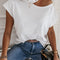 Blusa Escotada sin Mangas de Color Liso para Mujer