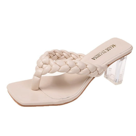 Sandalias Estilo Coreano con Tacón Grueso para Mujer