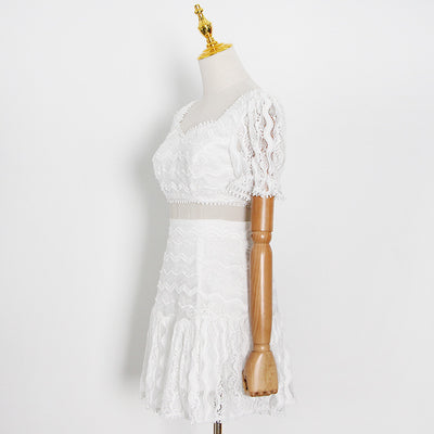 Conjunto Elegante de Falda y Top de Encaje para Mujer Madura - Diseño Exclusivo Verano - Image 7