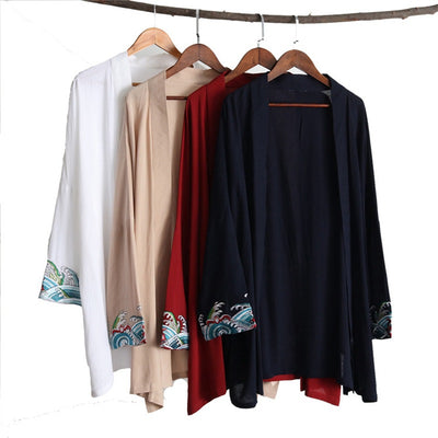 Cardigan de Algodón con Textura Fruncida y Bordado - Image 6