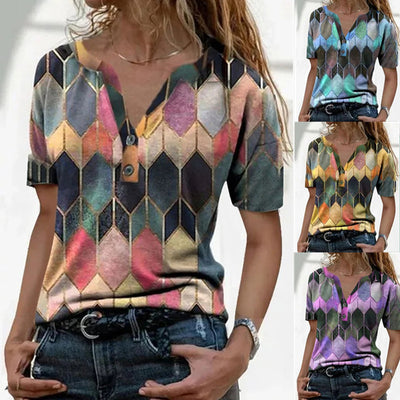 Playera V-neck con Contraste de Colores - Image 10