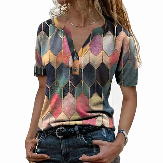 Playera V-neck con Contraste de Colores - Image 11
