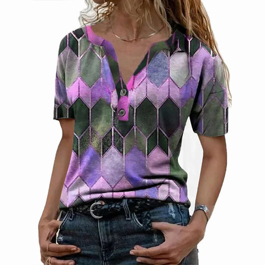 Playera V-neck con Contraste de Colores - Image 2