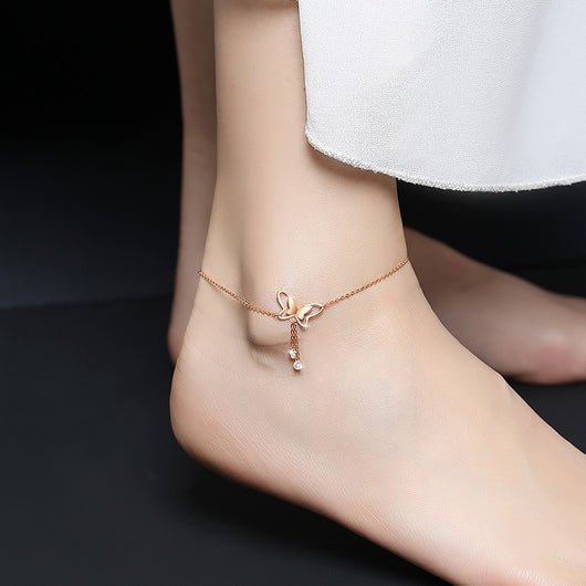 Pulsera Tobillera de Plata Esterlina con Mariposa - Diseño Fashion Que No Se Decolora - Image 10