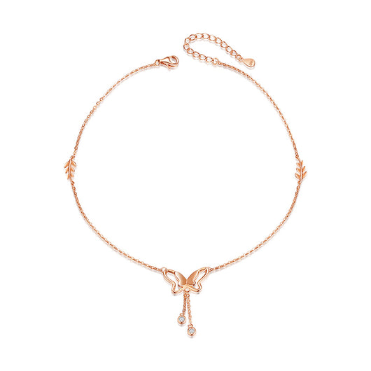 Pulsera Tobillera de Plata Esterlina con Mariposa - Diseño Fashion Que No Se Decolora - Image 3