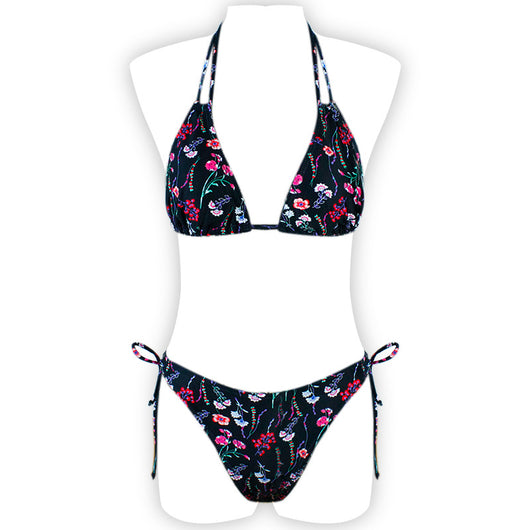 Bikini Sexy Estampado con Espalda Abierta y Abertura Lateral - Image 4