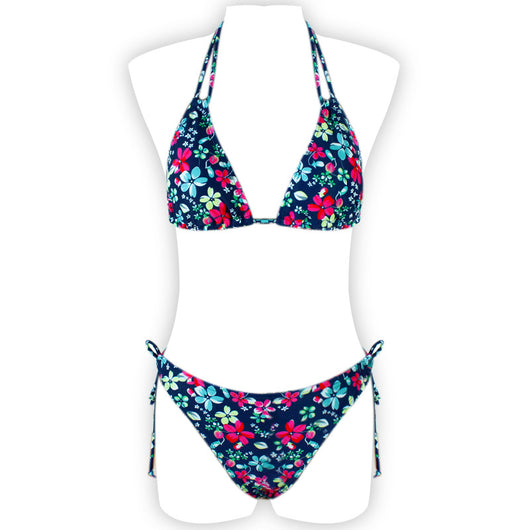 Bikini Sexy Estampado con Espalda Abierta y Abertura Lateral - Image 3