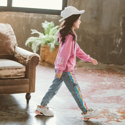 Conjunto Deportivo Niña Otoño Coreano - Sudadera con Capucha y Pantalón dos Piezas - Image 9