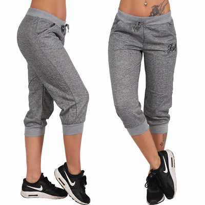 Pantalones Deportivos Sueltos Capri Lisos para Mujer - Image 5