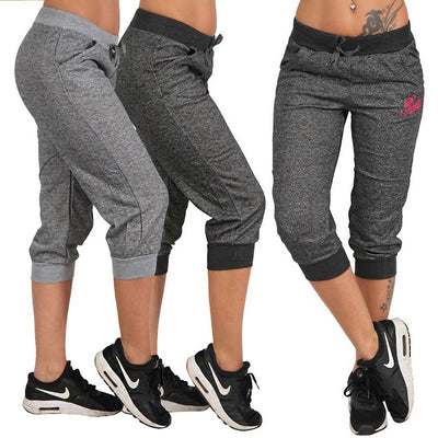 Pantalones Deportivos Sueltos Capri Lisos para Mujer - Image 9