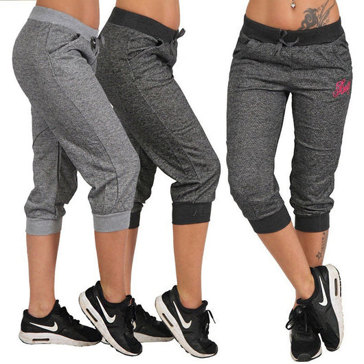 Pantalones Deportivos Sueltos Capri Lisos para Mujer - Image 9