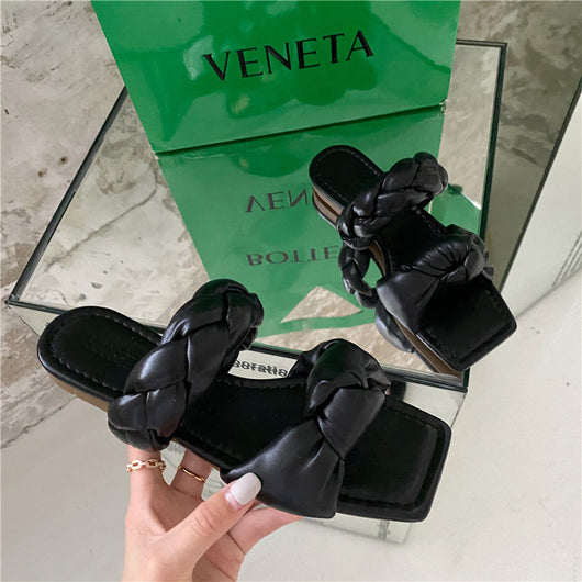 Sandalias Planas con Punta Cuadrada para Mujer - Mules Cómodas y Versátiles - Image 5