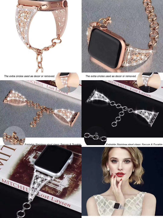 Pulsera Metálica Diamantada para Apple Watch - Diseño Elegante para Todas las Generaciones - Image 14