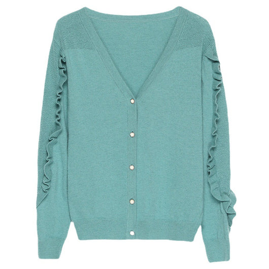Cardigan Suelto de Punto para Mujer - Suéter Ligero Cuello V Casual - Image 10