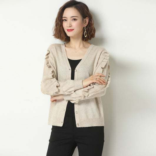 Cardigan Suelto de Punto para Mujer - Suéter Ligero Cuello V Casual - Image 3