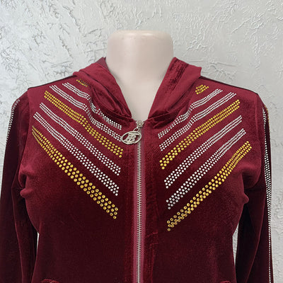Conjunto de Falda y Chaqueta con Capucha de Terciopelo Dorado Africano - Image 18