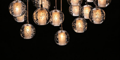 Lámpara de Cristal Lluvia de Meteoritos - Luz Esférica Duplex - Image 11