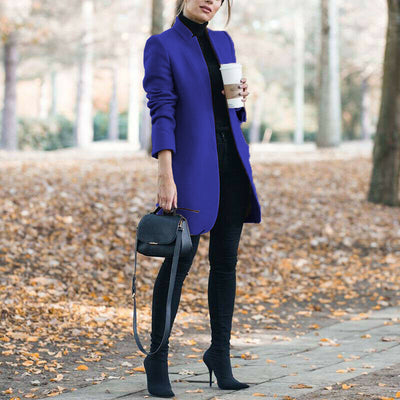 Blazer de Lana Cuello Alto Moda Europea Otoño Invierno - Image 27