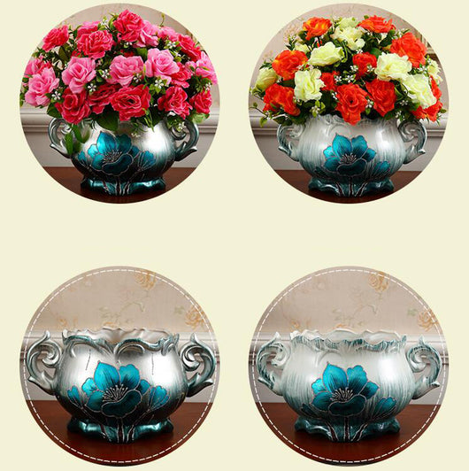 Jarrón Decorativo de Cerámica Simulada para Flores Secas - Adorno Americano de Sala - Image 15