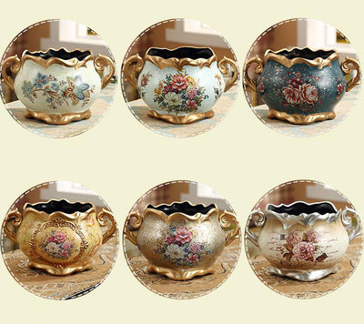 Jarrón Decorativo de Cerámica Simulada para Flores Secas - Adorno Americano de Sala - Image 14