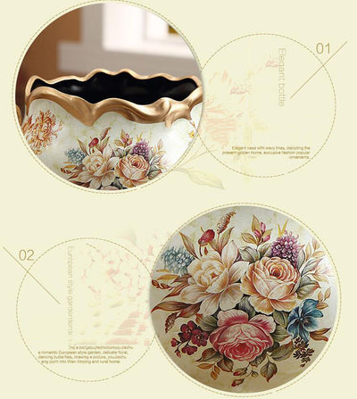 Jarrón Decorativo de Cerámica Simulada para Flores Secas - Adorno Americano de Sala - Image 13