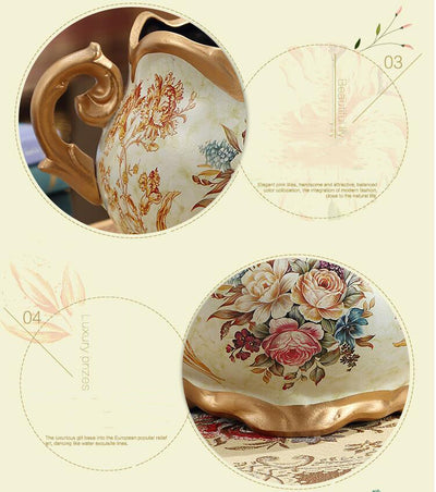 Jarrón Decorativo de Cerámica Simulada para Flores Secas - Adorno Americano de Sala - Image 17