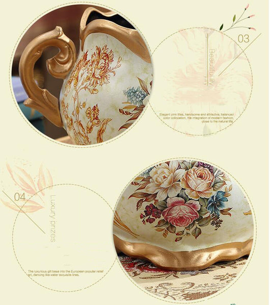 Jarrón Decorativo de Cerámica Simulada para Flores Secas - Adorno Americano de Sala - Image 17