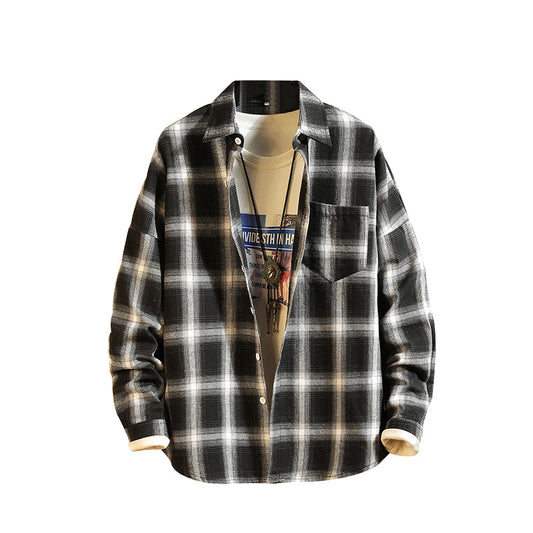 Camisa Retro Japonesa a Cuadros y Rayas para Hombre - Image 2