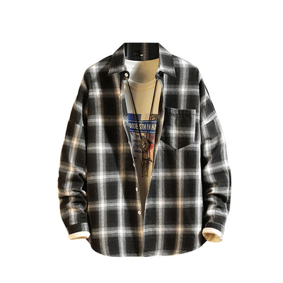 Camisa Retro Japonesa a Cuadros y Rayas para Hombre - Image 2