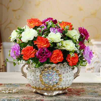 Jarrón Decorativo de Cerámica Simulada para Flores Secas - Adorno Americano de Sala - Image 6
