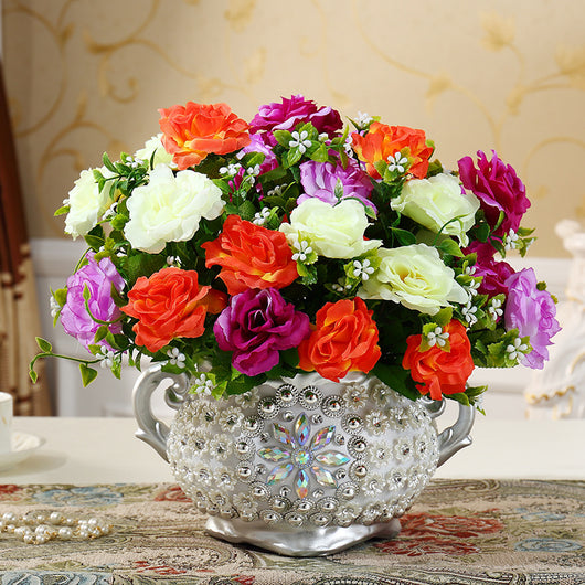 Jarrón Decorativo de Cerámica Simulada para Flores Secas - Adorno Americano de Sala - Image 5