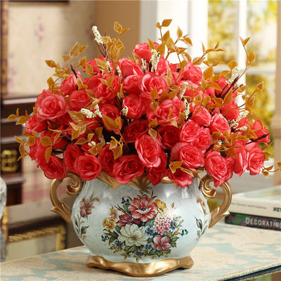 Jarrón Decorativo de Cerámica Simulada para Flores Secas - Adorno Americano de Sala - Image 9