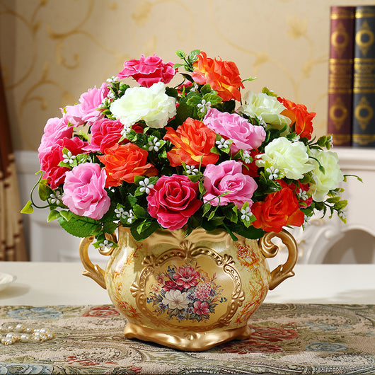 Jarrón Decorativo de Cerámica Simulada para Flores Secas - Adorno Americano de Sala - Image 7