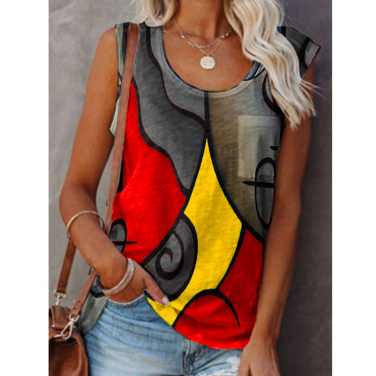 Chaleco Casual sin Mangas con Combinación de Colores Talla Grande
