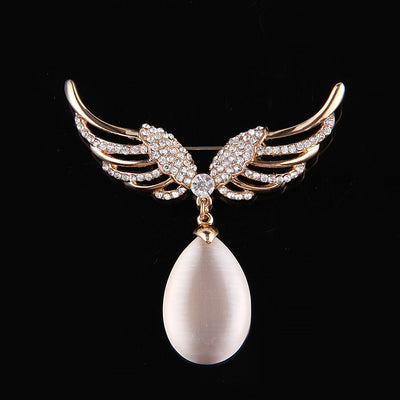 Broche Gota de Agua con Alas de Ángel - Accesorio de Moda para Mujer - Image 8