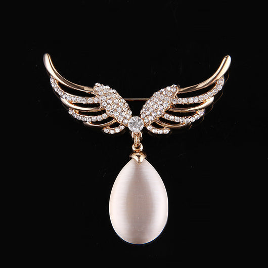 Broche Gota de Agua con Alas de Ángel - Accesorio de Moda para Mujer - Image 8