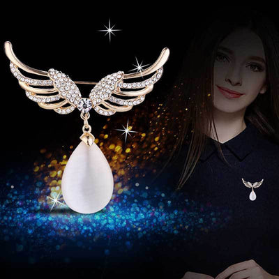 Broche Gota de Agua con Alas de Ángel - Accesorio de Moda para Mujer - Image 6